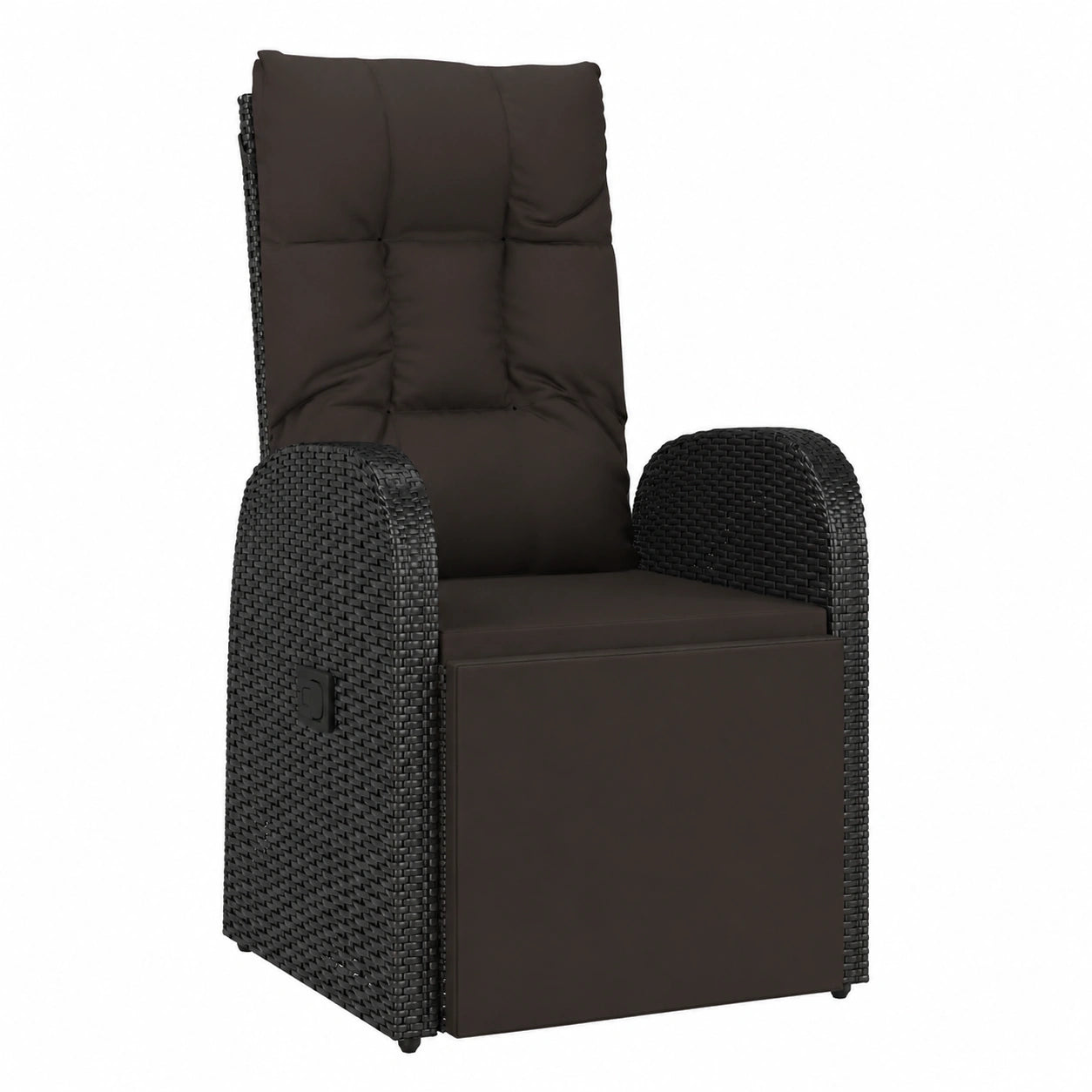 Conjunto de Sillas de Jardín con Cojín Impermeable de Ratán Negro para Exterior