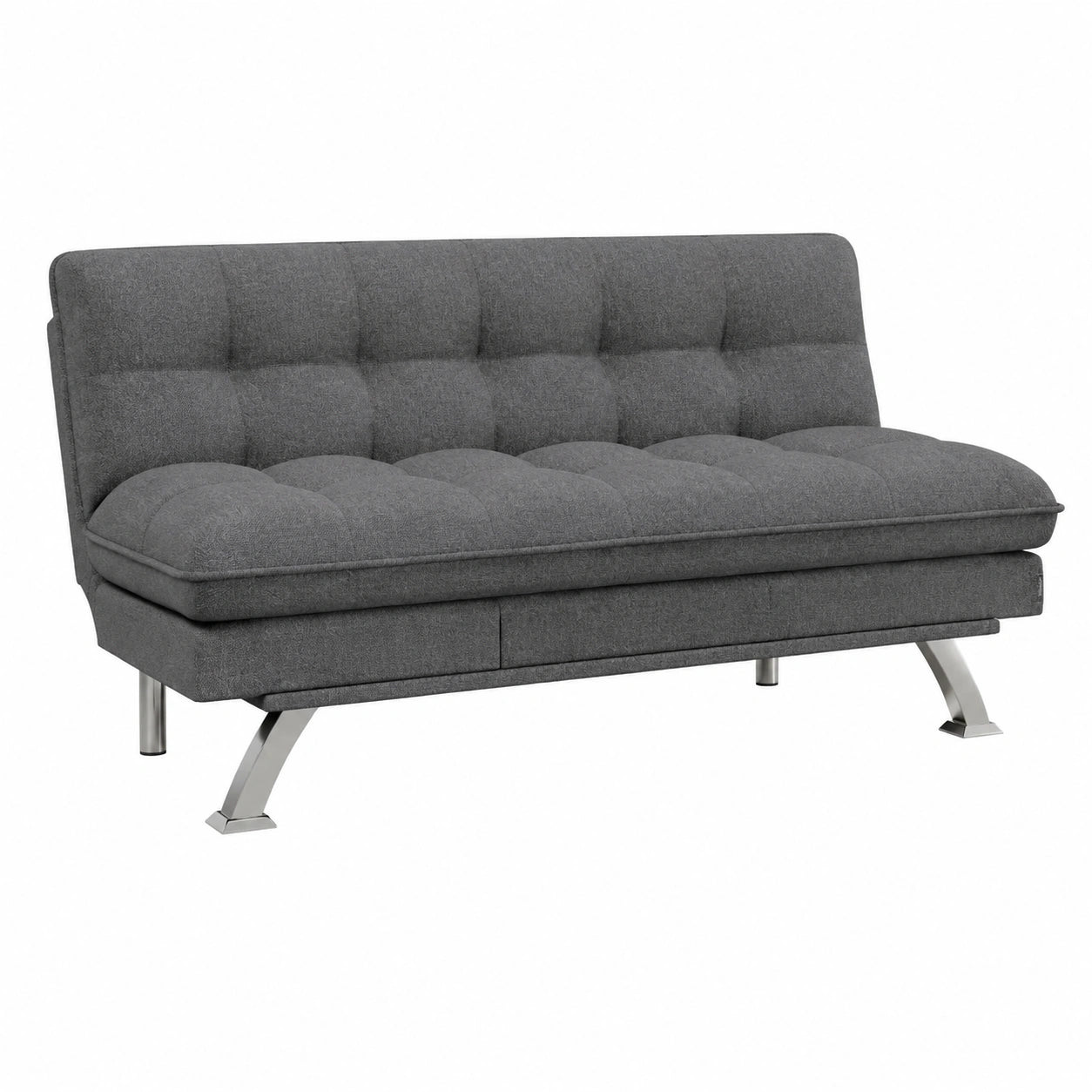 Sofá Cama con Chaise Longue y Reclinación Ajustable, Gris