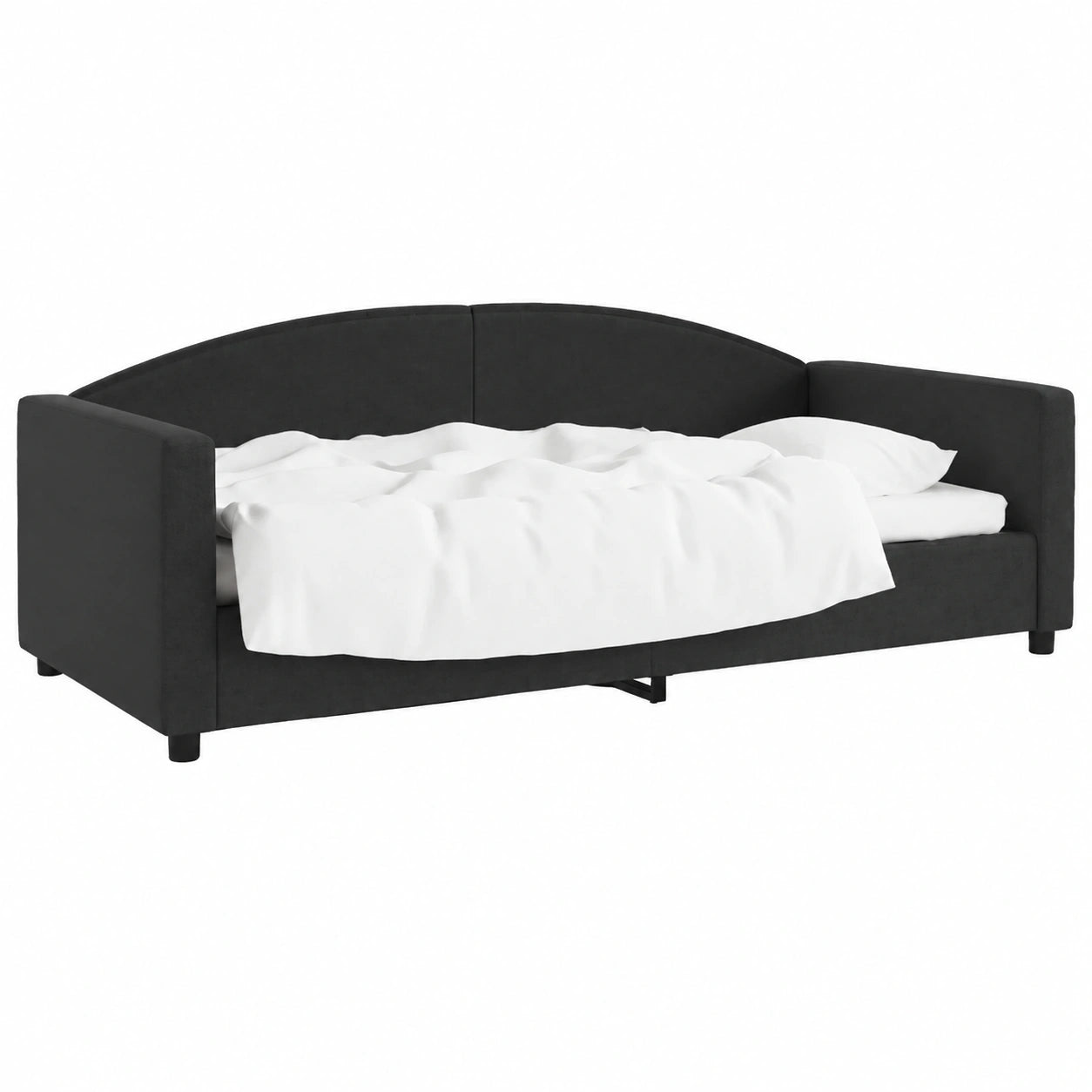 Sofá Cama Negro 90x200 cm para Invitados, Diseño Individual y Duradero