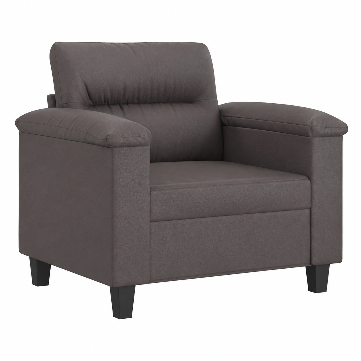 Sillón Homgoday de Piel Sintética Gris, 60 cm, para Salón y Jardín
