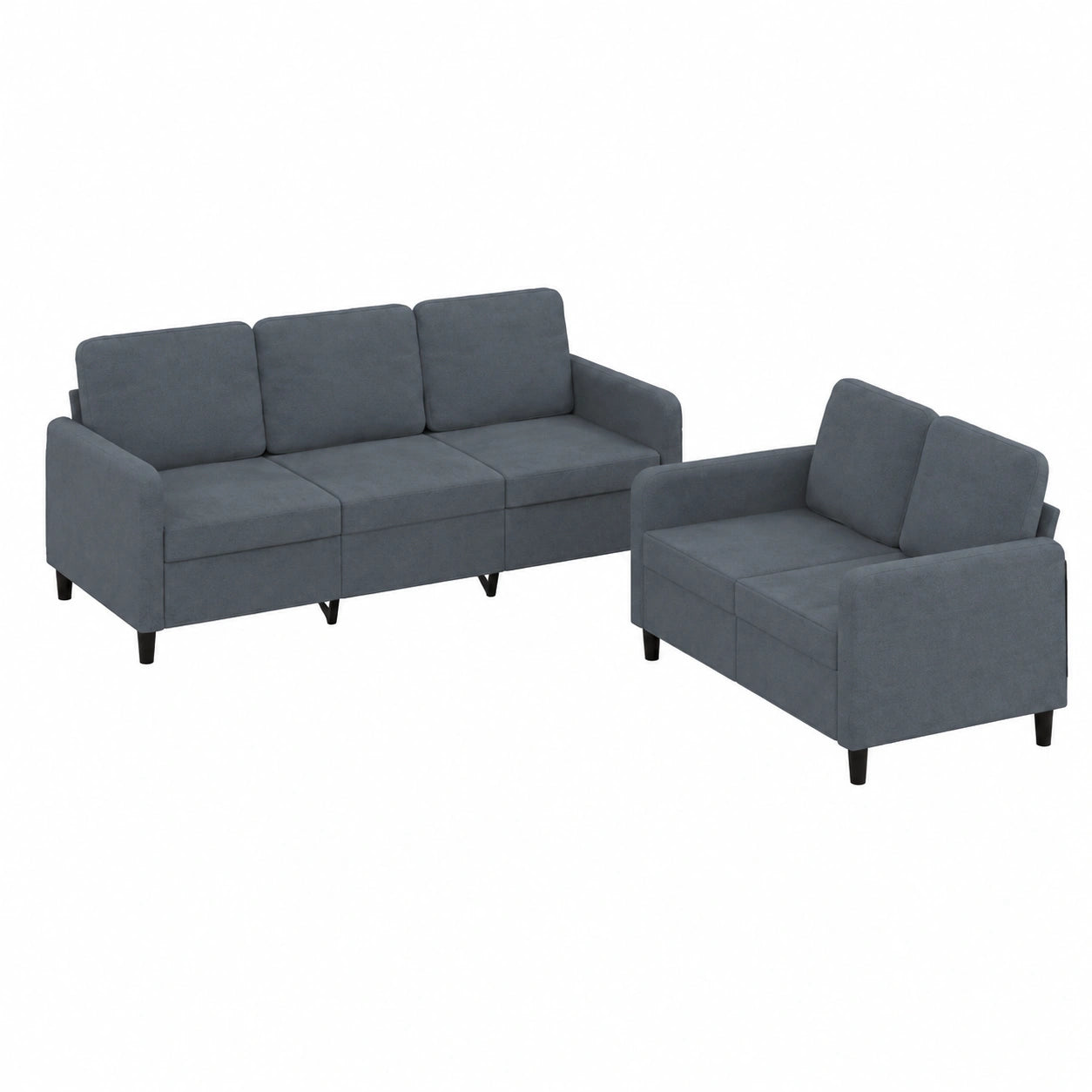 Conjunto de Sofás de Terciopelo Gris Oscuro para Interior y Exterior, Modelo Moderno para Salón y Jardín