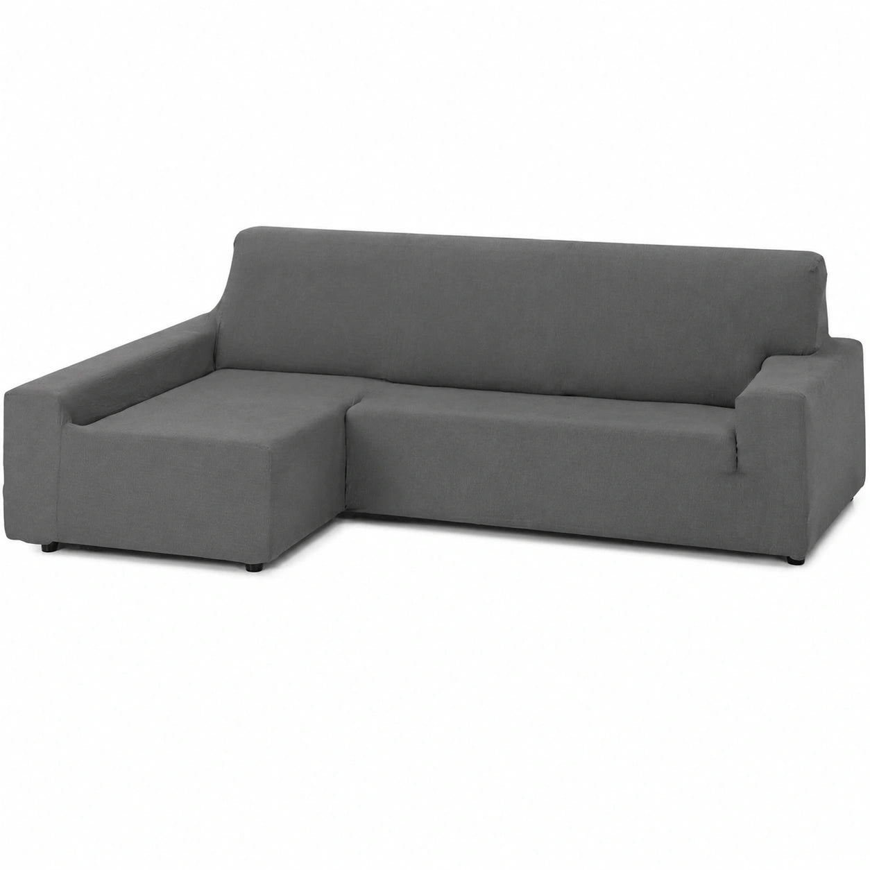 Funda Elástica Universal para Sofá de Esquina, Extragrande, Antideslizante y Lavable, Protección Antimanchas, Brazo Izquierdo, Gris Oscuro