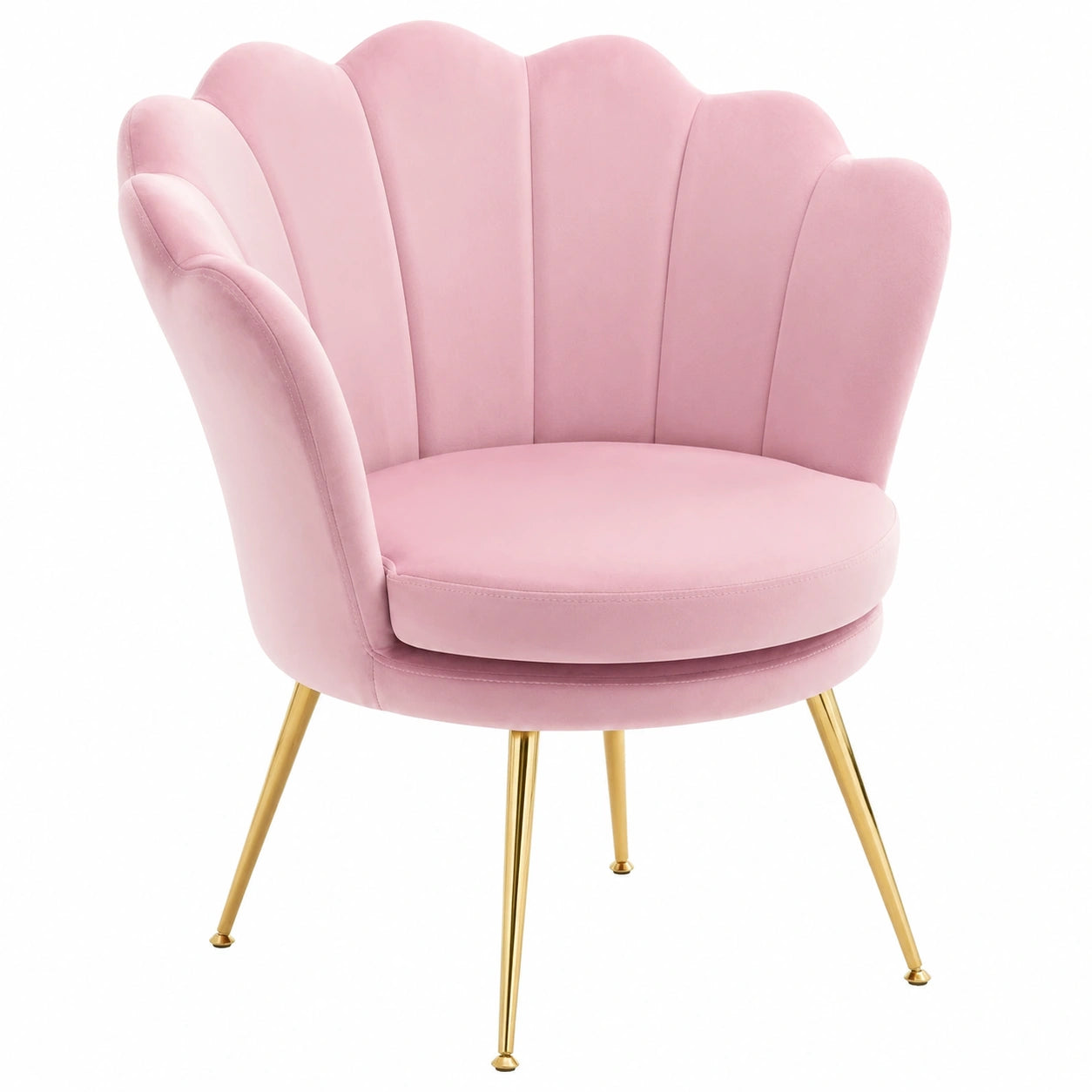 Sillón Lounge WOLTU en Terciopelo Rosa con Patas Doradas, Ideal para Sala y Dormitorio, Hasta 150 kg
