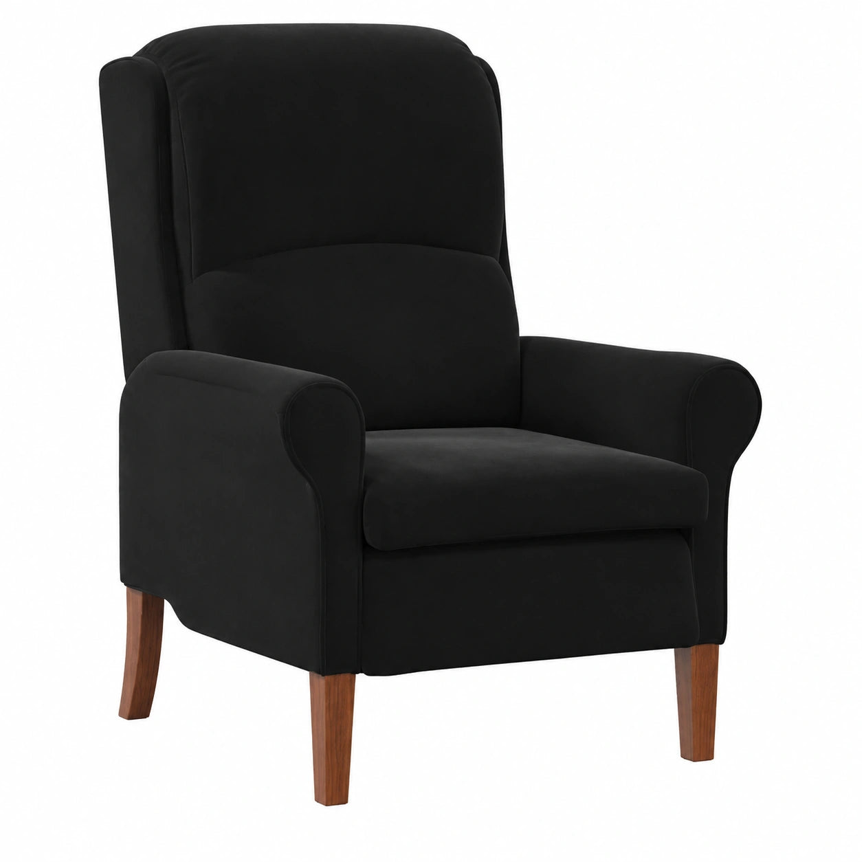 Sillón de Terciopelo Negro para Salón y Dormitorio - 76x94x102 cm
