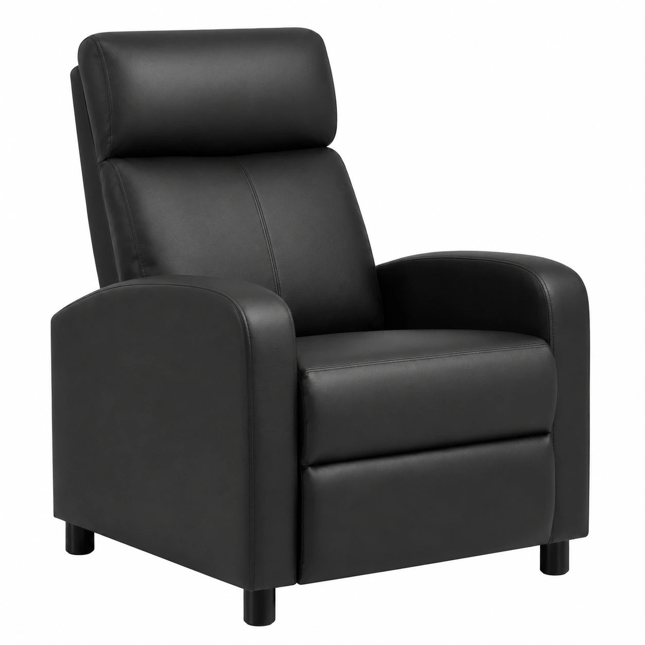 Sillón de Masaje Yaheetech Reclinable con Reposapiés Ajustable, Tela de Poliéster Negra para Salón y Dormitorio