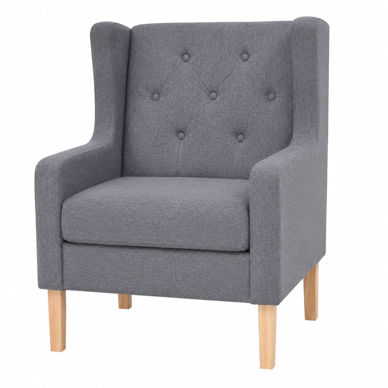 Sillón Individual de Tela Gris Estilo Nórdico para Salón
