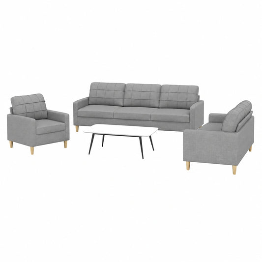 Conjunto de Sofás Modernos de Tela Gris Claro para Salón y Jardín - Modelo 3278287