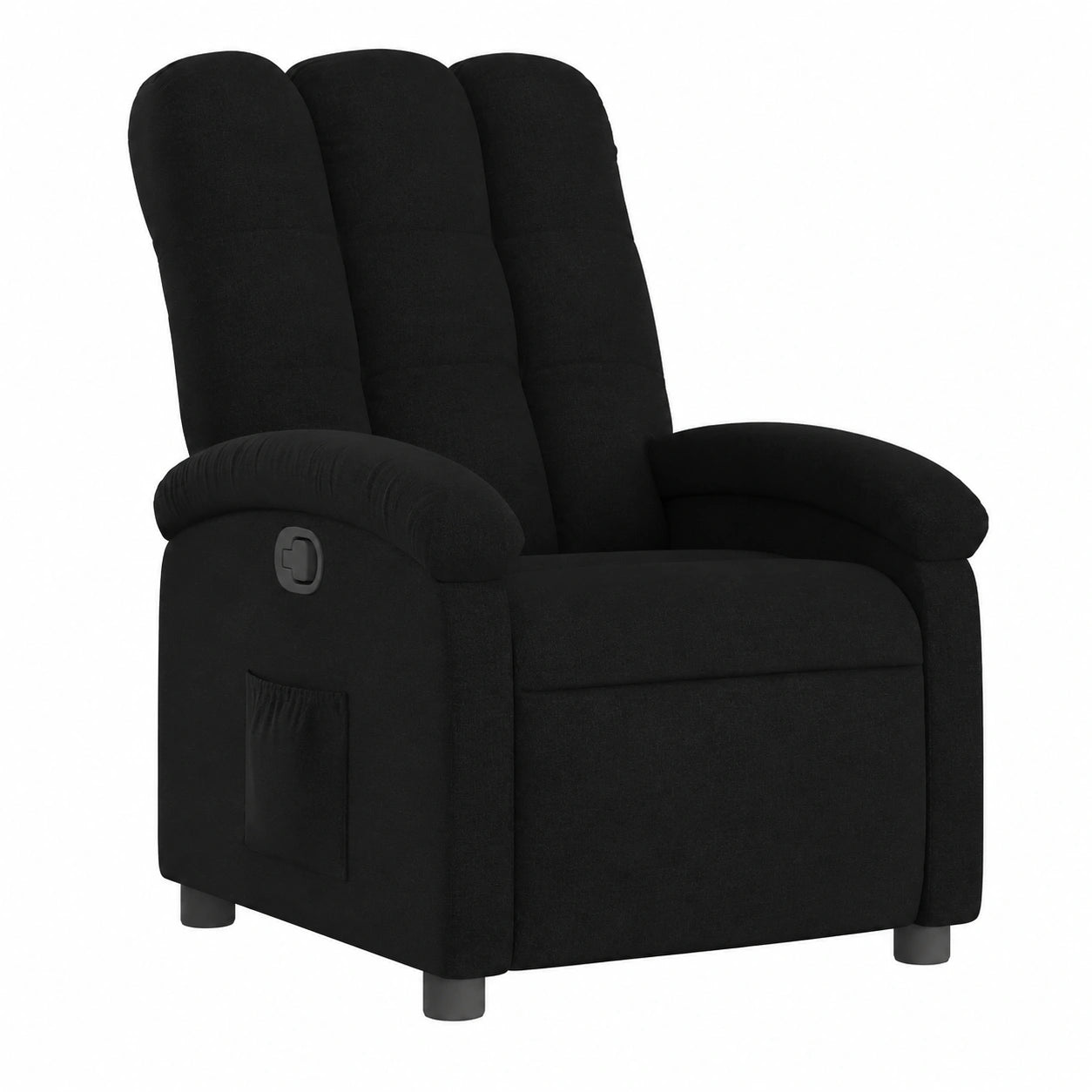 Sillón Reclinable Negro para Sala u Oficina, Asiento Cómodo con Reposabrazos