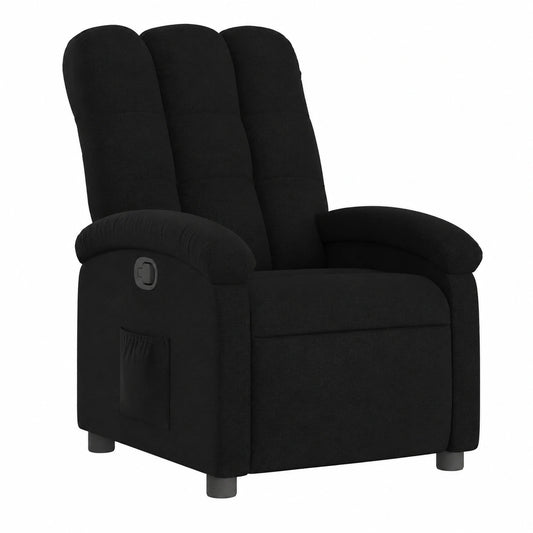 Sillón Reclinable Negro para Sala u Oficina, Asiento Cómodo con Reposabrazos