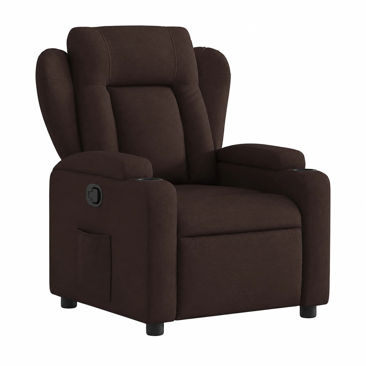 Sillón Reclinable de Tela Marrón Oscuro para Salón y Hogar - Comodidad y Relax