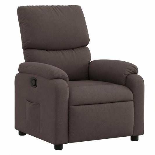 Sillón Reclinable Relax de Tela Marrón Oscuro para Salón