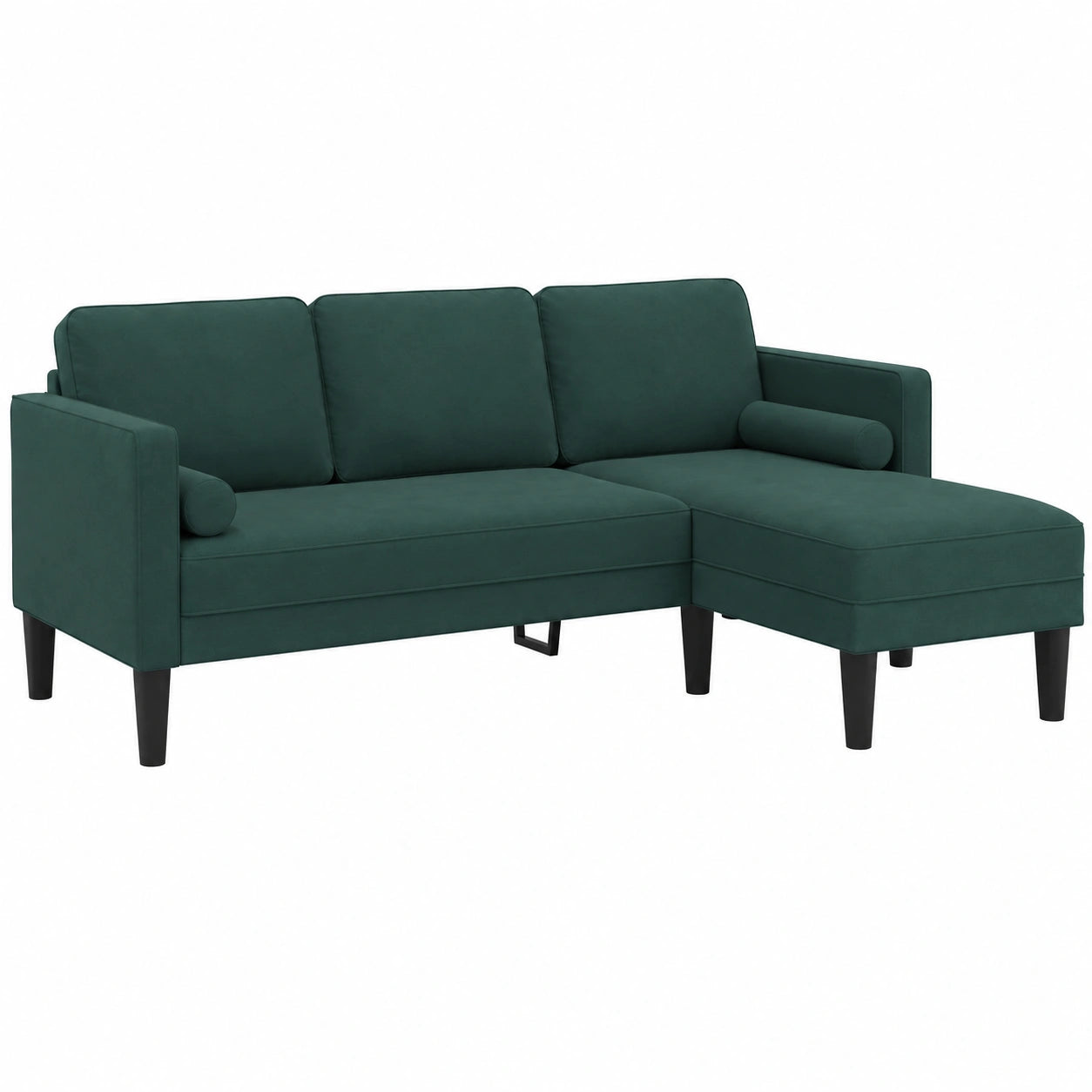 Sofá de Esquina de Terciopelo Verde para Sala, Diseño Moderno y Ergonómico