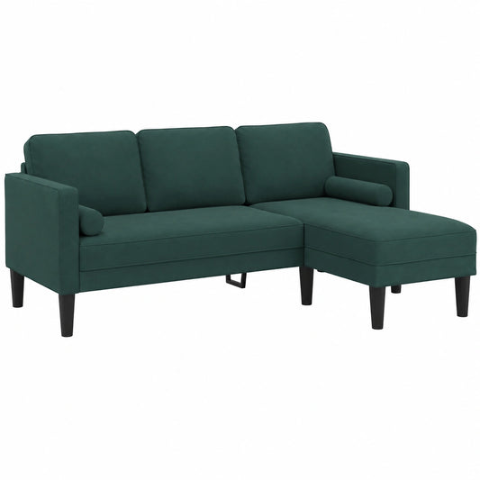 Sofá de Esquina de Terciopelo Verde para Sala, Diseño Moderno y Ergonómico