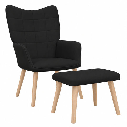 Sillón Relax INLIFE con Reposapiés Negro de Tela