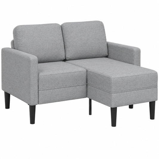 Sofá Esquinero de 2 Plazas con Chaise Longue Gris Claro de 125 cm