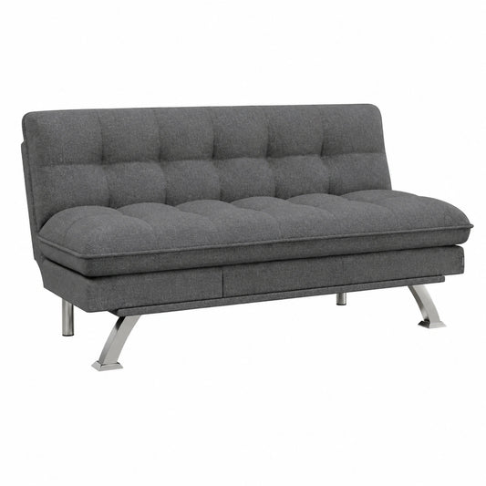 Sofá Cama con Chaise Longue y Reclinación Ajustable, Gris