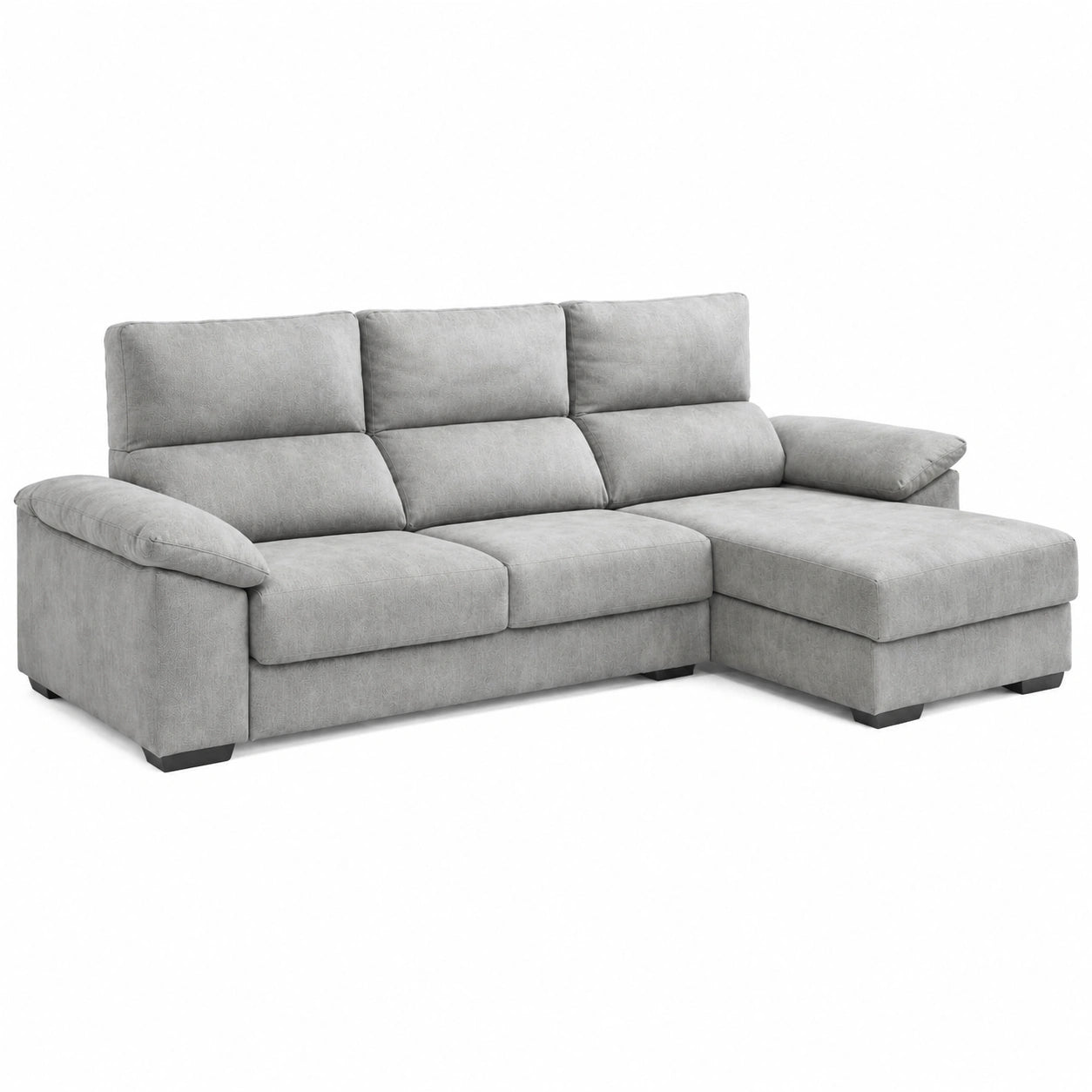 Sofá Chaiselongue Reversible con Arcón, 265x96x148 cm, Gris