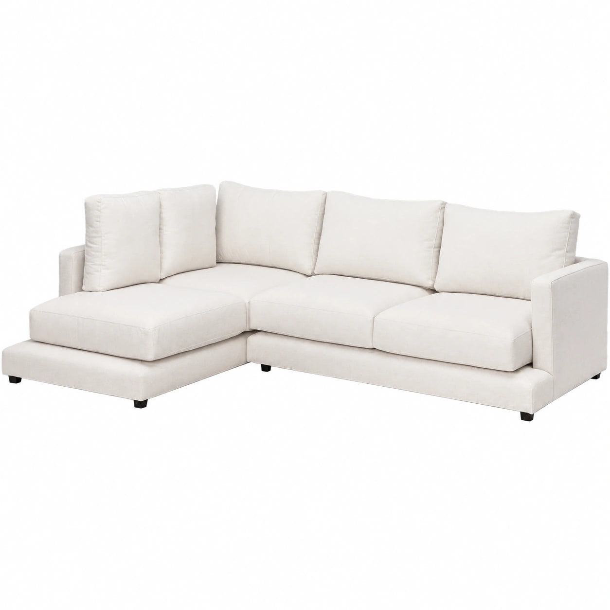 KLAST Sofá Chaise Longue de 3 Plazas, Diseño Elegante y Minimalista, Cojines Desenfundables, Beige, 275x88 cm