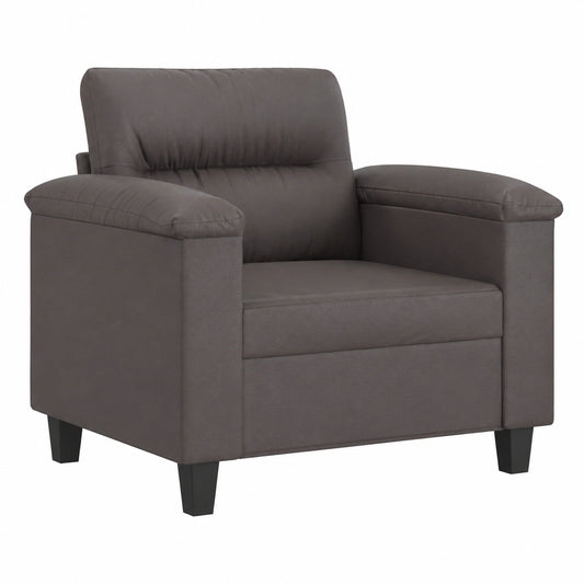 Sillón Homgoday de Piel Sintética Gris, 60 cm, para Salón y Jardín