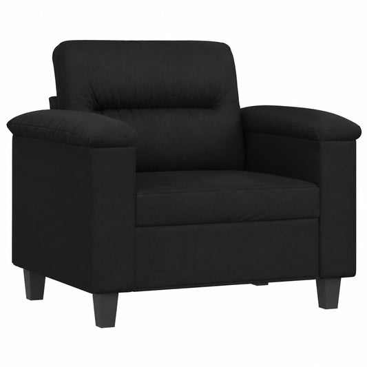 Sillón Reclinable Negro de Piel Sintética de 60 cm para Salón o Jardín