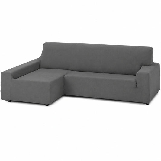 Funda Elástica Universal para Sofá de Esquina, Extragrande, Antideslizante y Lavable, Protección Antimanchas, Brazo Izquierdo, Gris Oscuro