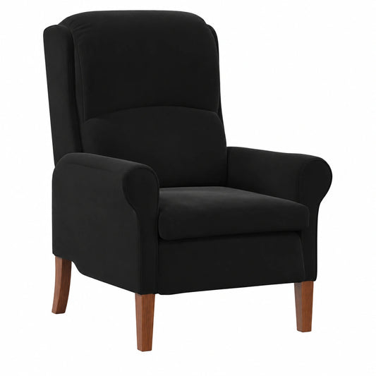 Sillón de Terciopelo Negro para Salón y Dormitorio - 76x94x102 cm