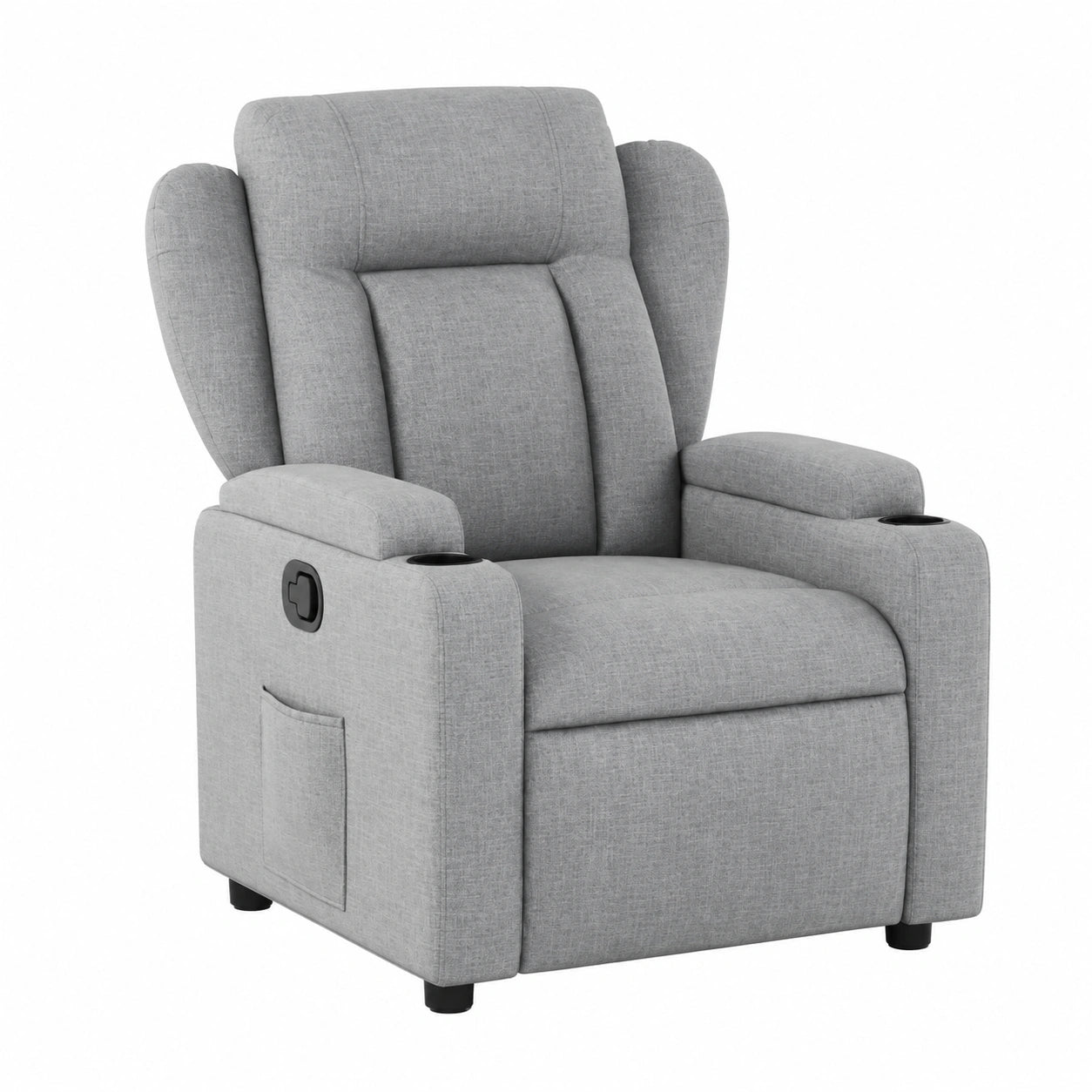 ARKEM Sillón Reclinable de Tela Gris para Masaje y Relax, Sofá Individual 1 Plaza