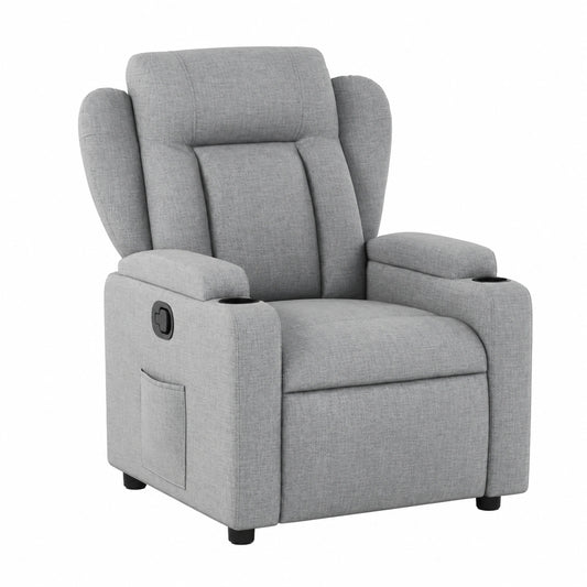 ARKEM Sillón Reclinable de Tela Gris para Masaje y Relax, Sofá Individual 1 Plaza
