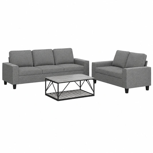 Homgoday Conjunto de Sofás Modernos, 2 Piezas en Tela Gris Oscuro para Interiores y Exteriores