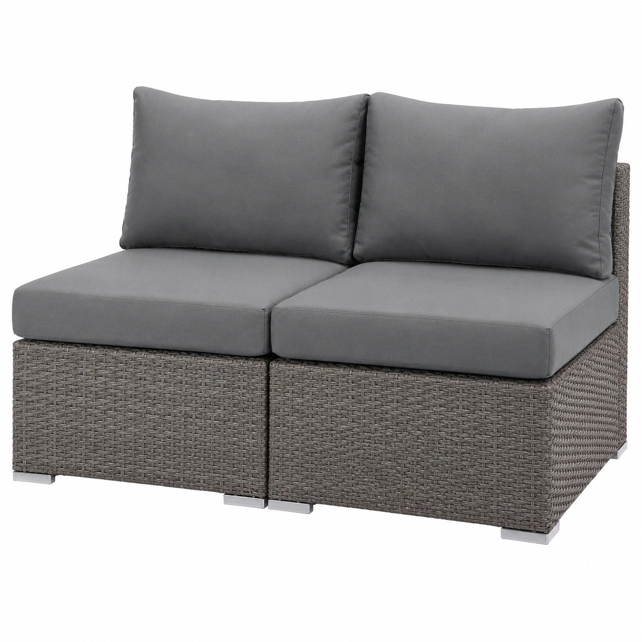 Funda Elástica para Cojín de Asiento Exterior, Lavable y Desmontable, para Sofás de Jardín y Muebles de Ratán, 2/3/1 Asientos (Gris, 50-65cm, 2 Piezas)