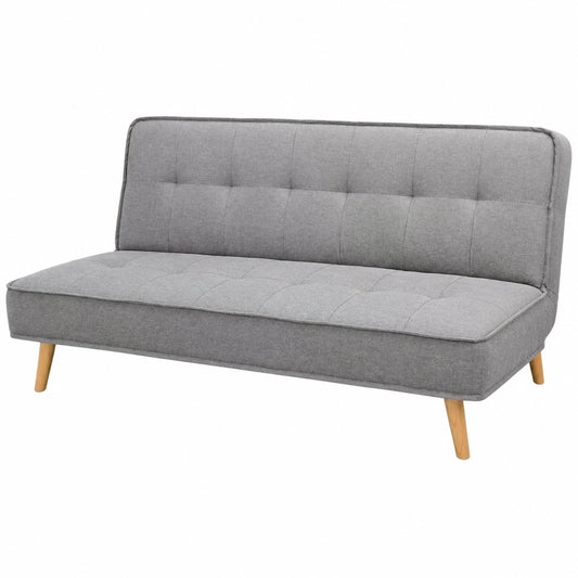 Sofá Cama 3 Plazas con Mesa, Diseño Moderno, Tapizado en Poliéster, Estructura de Madera - Gris