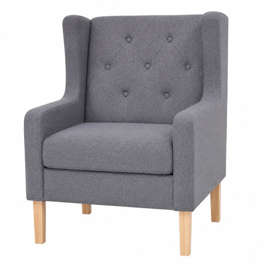 Sillón Individual de Tela Gris Estilo Nórdico para Salón